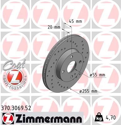 Zimmermann 370.3069.52 - Brzdový kotúč -