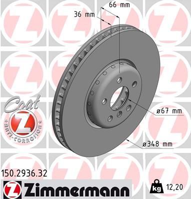 Zimmermann 150.2936.32 - Brzdový kotúč -