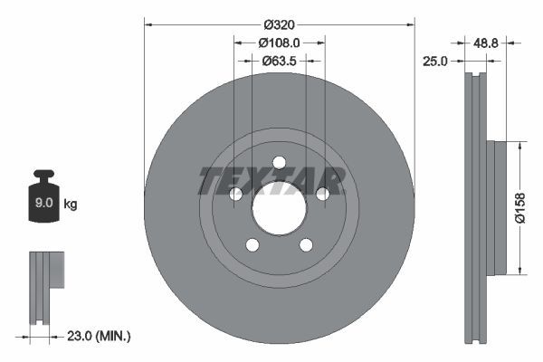 Textar 92326103 - Brzdový kotúč -