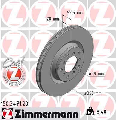 Zimmermann 150.3471.20 - Brzdový kotúč -