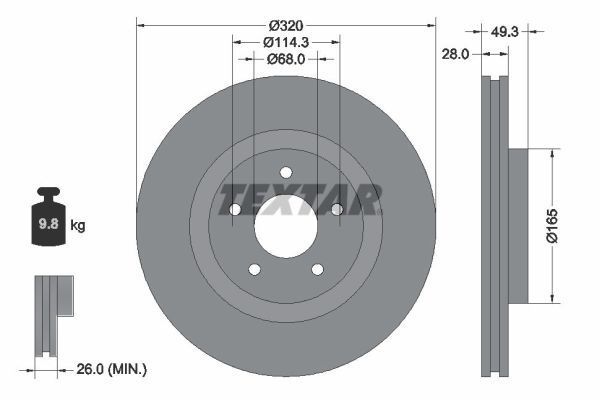 Textar 92299403 - Brzdový kotúč -