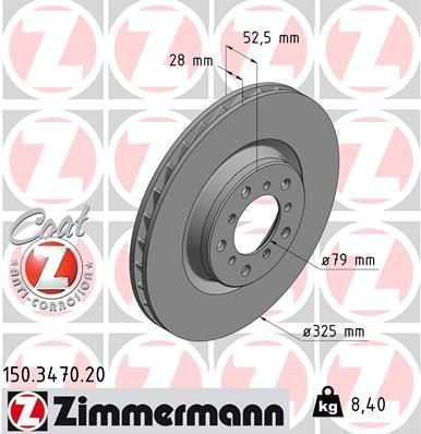 Zimmermann 150.3470.20 - Brzdový kotúč -