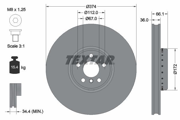 Textar 92290225 - Brzdový kotúč -