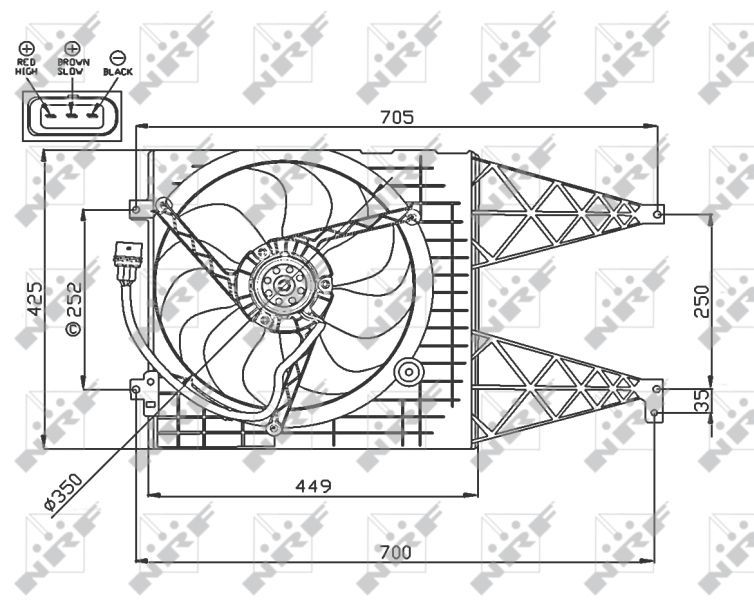 NRF 47744 - Ventilátor motora -