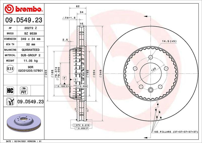 Brembo 09.D549.23