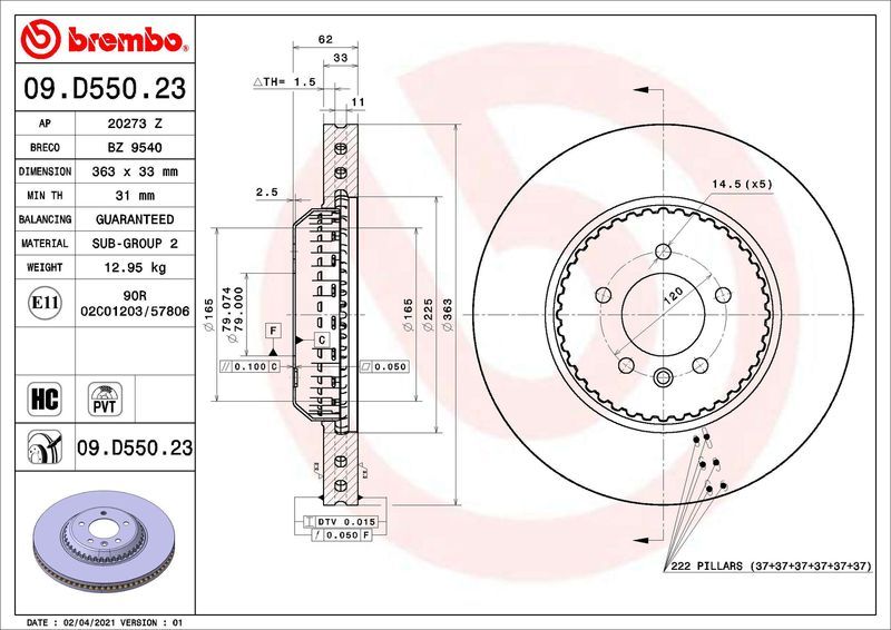 Brembo 09.D550.23