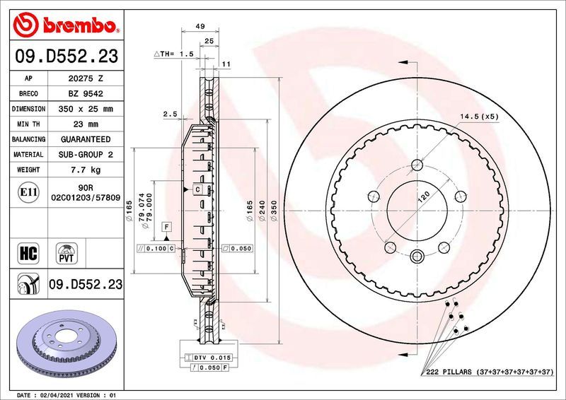 Brembo 09.D552.23