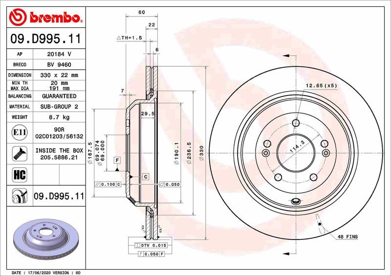 Brembo 09.D995.11