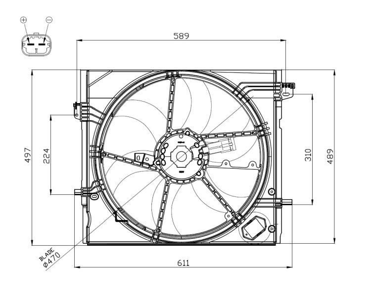 NRF 47897 - Ventilátor motora -