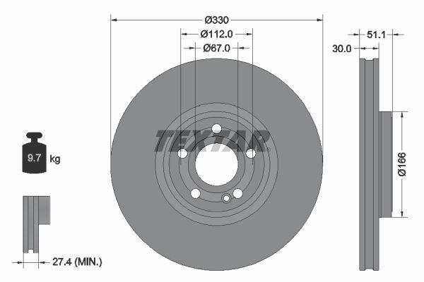 Textar 92323305 - Brzdový kotúč -