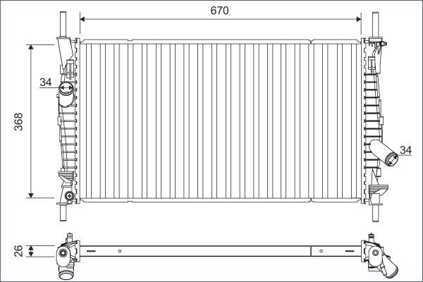 Valeo 701165 - Chladič vody -