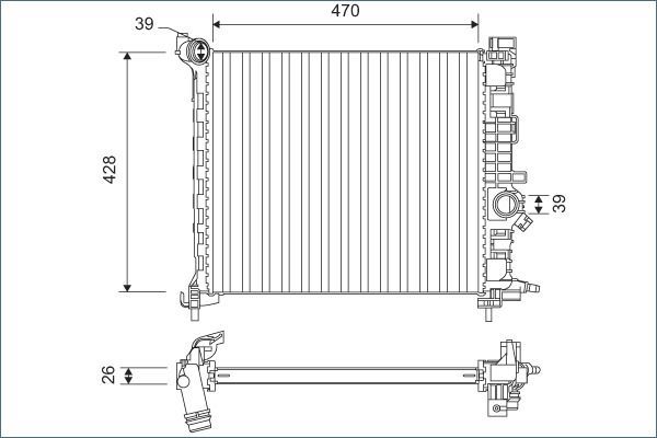 Valeo 701166 - Chladič vody -