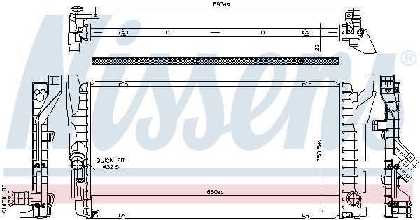 Nissens 606385 - Chladič vody -