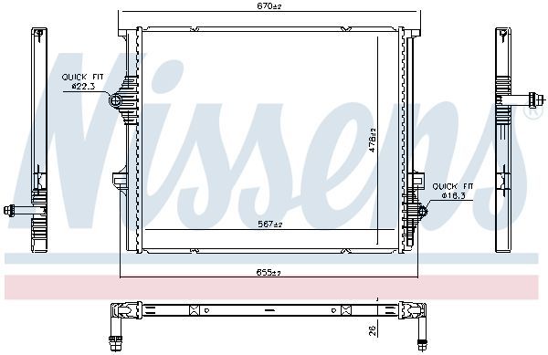 Nissens 606397 - Chladič vody -