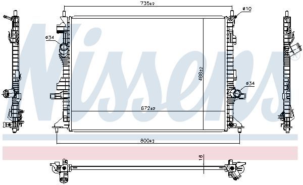 Nissens 606908 - Chladič vody -