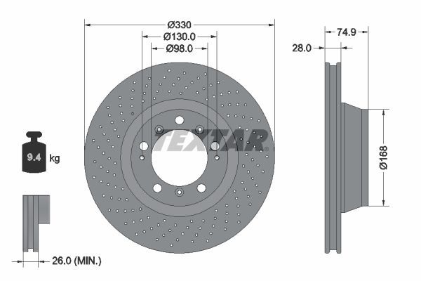 Textar 92218905 - Brzdový kotúč -