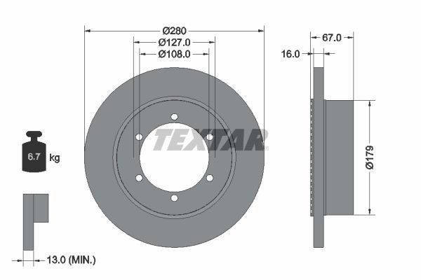 Textar 92304003 - Brzdový kotúč -