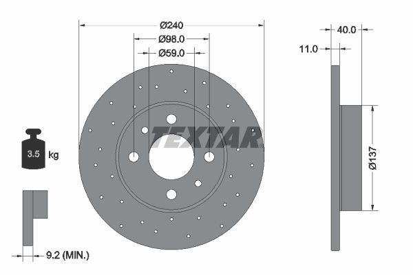 Textar 92316003 - Brzdový kotúč -