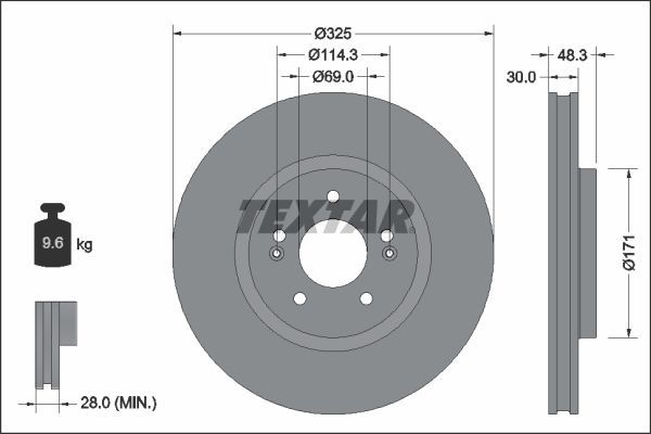 Textar 92337103 - Brzdový kotúč -