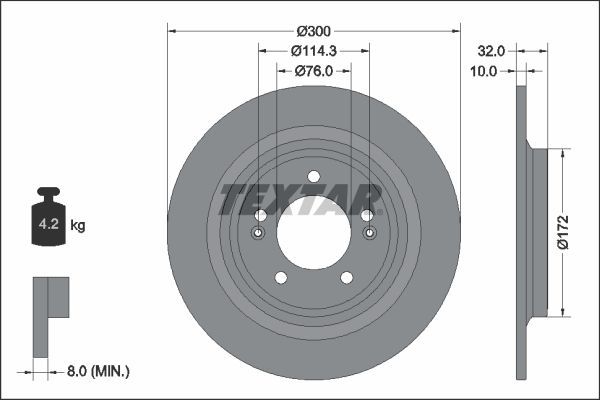 Textar 92337203 - Brzdový kotúč -
