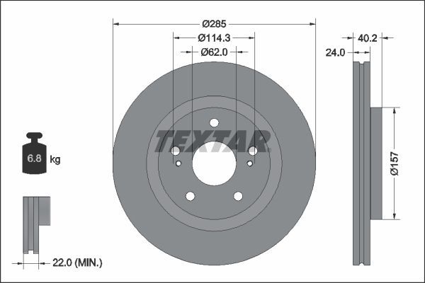 Textar 92337303 - Brzdový kotúč -