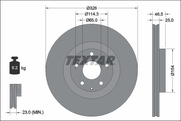 Textar 92337603 - Brzdový kotúč -