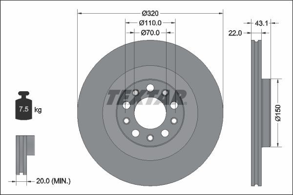 Textar 92337803 - Brzdový kotúč -