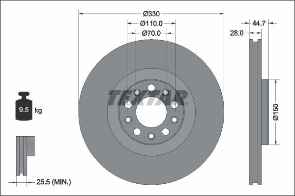Textar 92337905 - Brzdový kotúč -