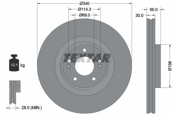 Textar 92342803 - Brzdový kotúč -