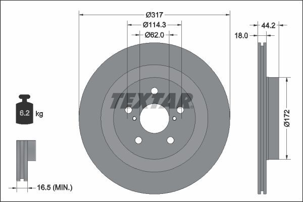Textar 92343103 - Brzdový kotúč -