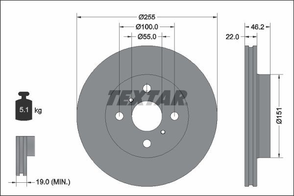 Textar 92344803 - Brzdový kotúč -