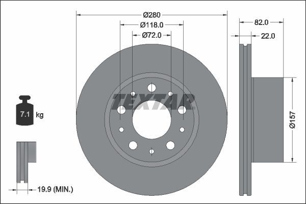 Textar 92344903 - Brzdový kotúč -