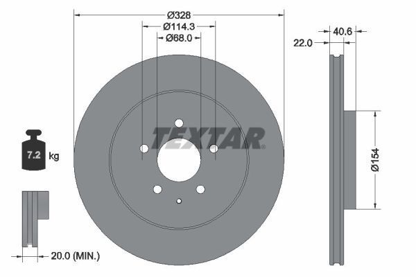 Textar 92349003 - Brzdový kotúč -