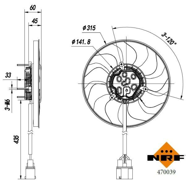 NRF 470039 - Ventilátor motora -
