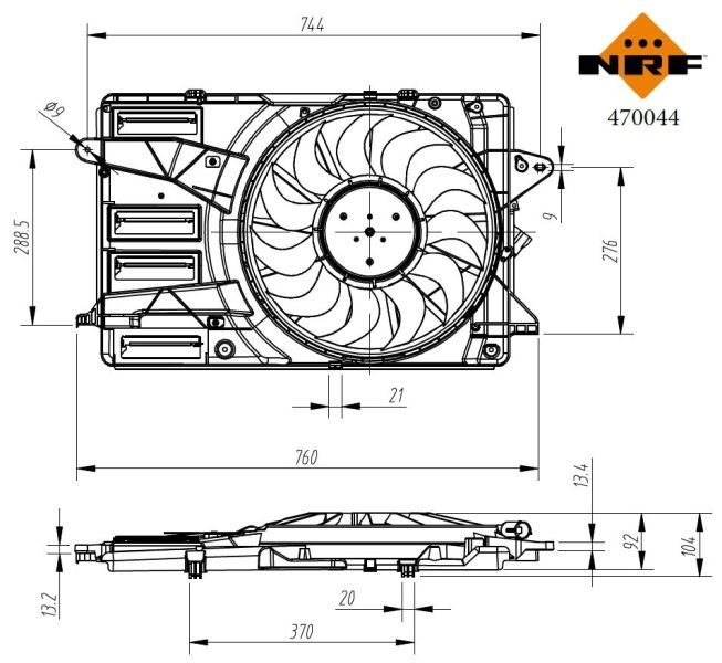 NRF 470044 - Ventilátor motora -