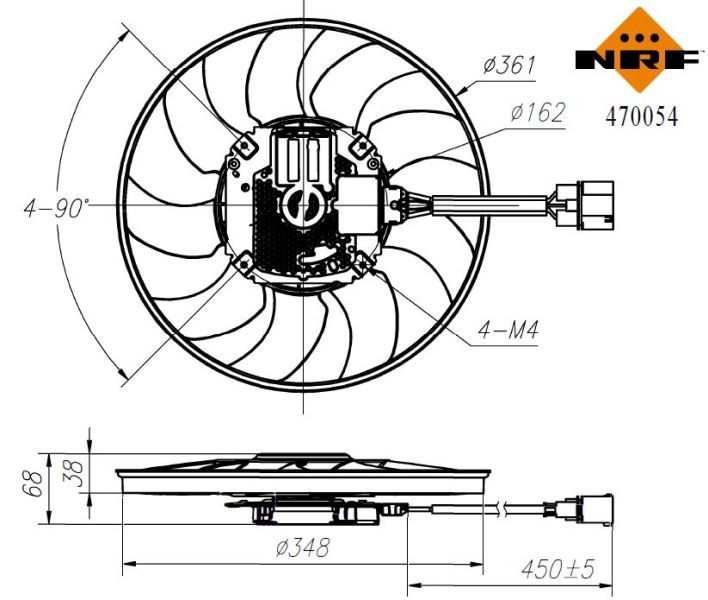 NRF 470054 - Ventilátor motora -