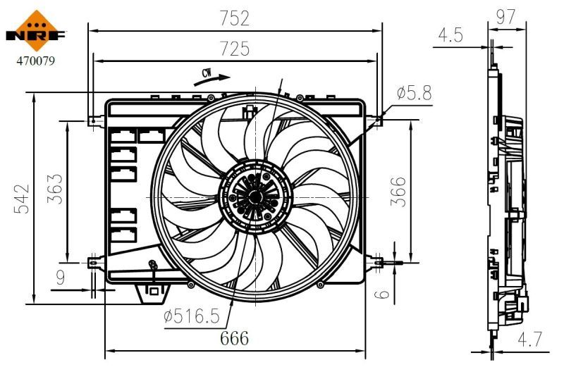NRF 470079 - Ventilátor motora -