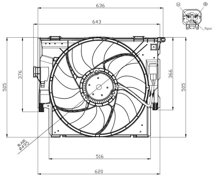 NRF 47956 - Ventilátor motora -