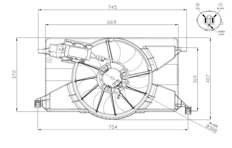 NRF 47959 - Ventilátor motora -
