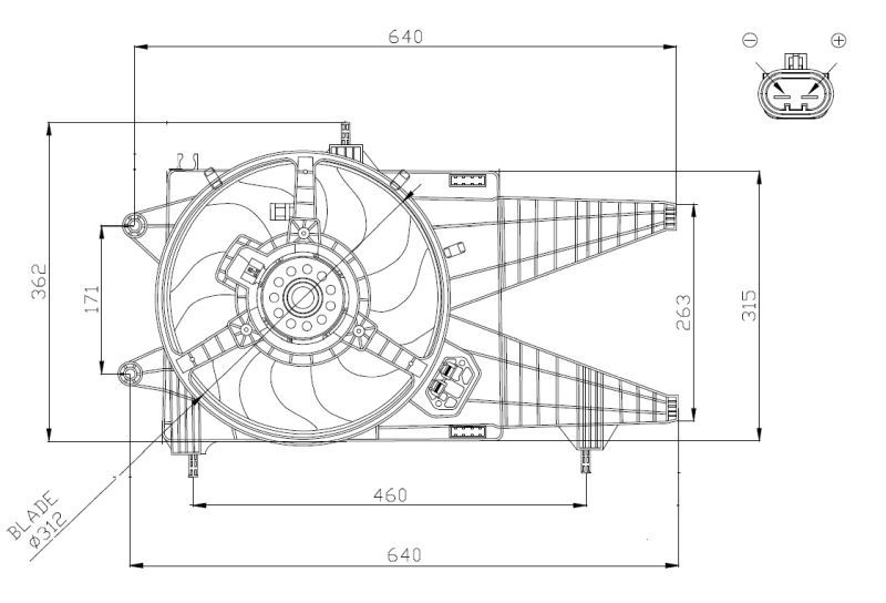 NRF 47963 - Ventilátor motora -