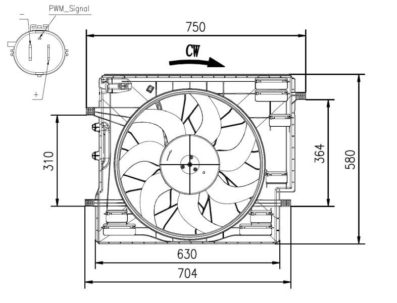 NRF 47967 - Ventilátor motora -