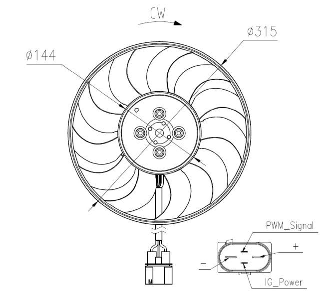 NRF 47970 - Ventilátor motora -