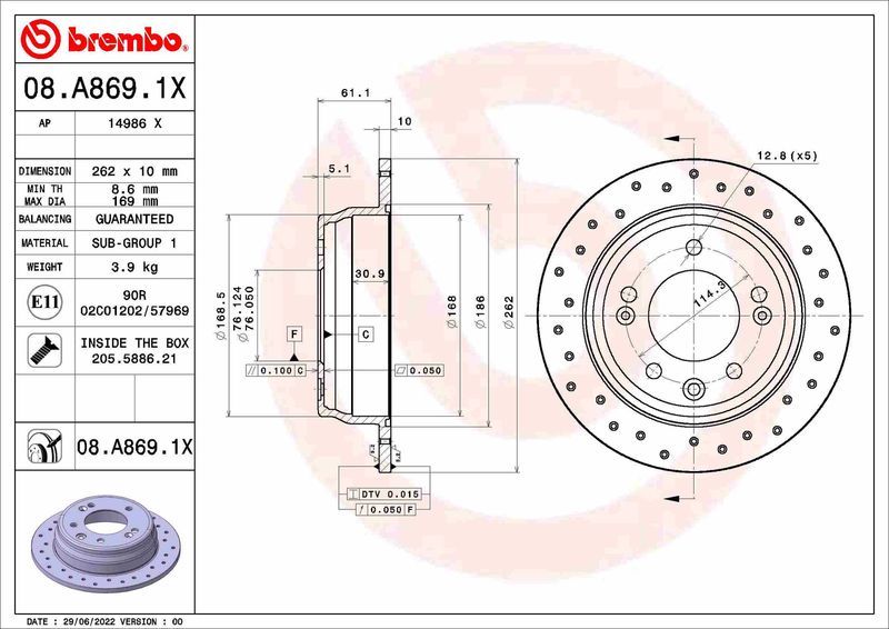 Brembo 08.A869.1X