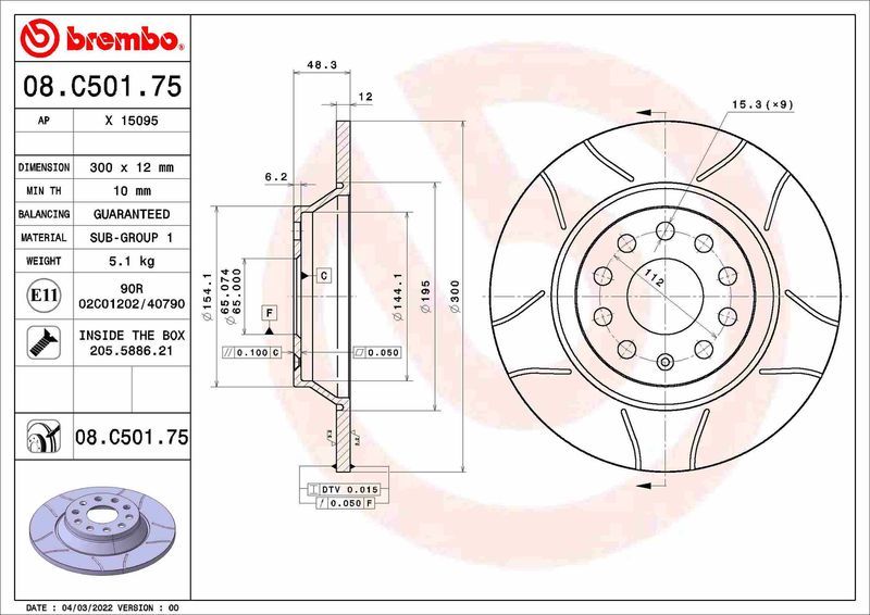 Brembo 08.C501.75