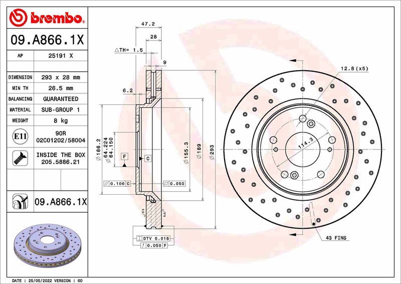 Brembo 09.A866.1X