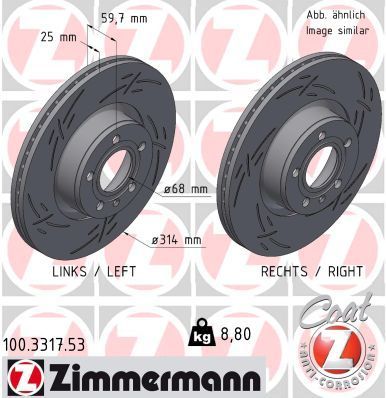 Zimmermann 100.3317.53 - Brzdový kotúč -
