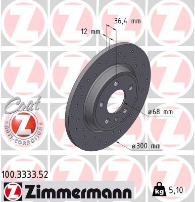 Zimmermann 100.3333.52 - Brzdový kotúč -