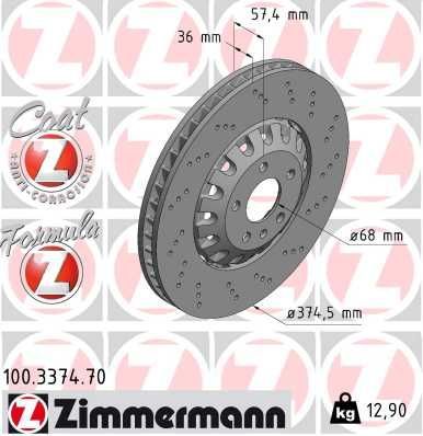 Zimmermann 100.3374.70 - Brzdový kotúč -