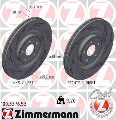 Zimmermann 100.3376.53 - Brzdový kotúč -