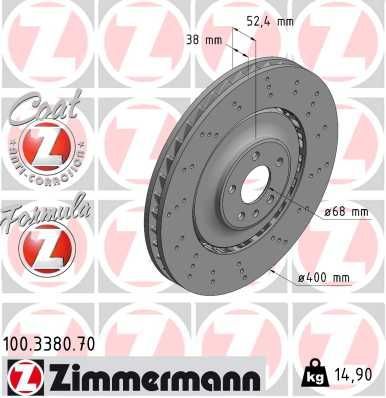Zimmermann 100.3380.70 - Brzdový kotúč -